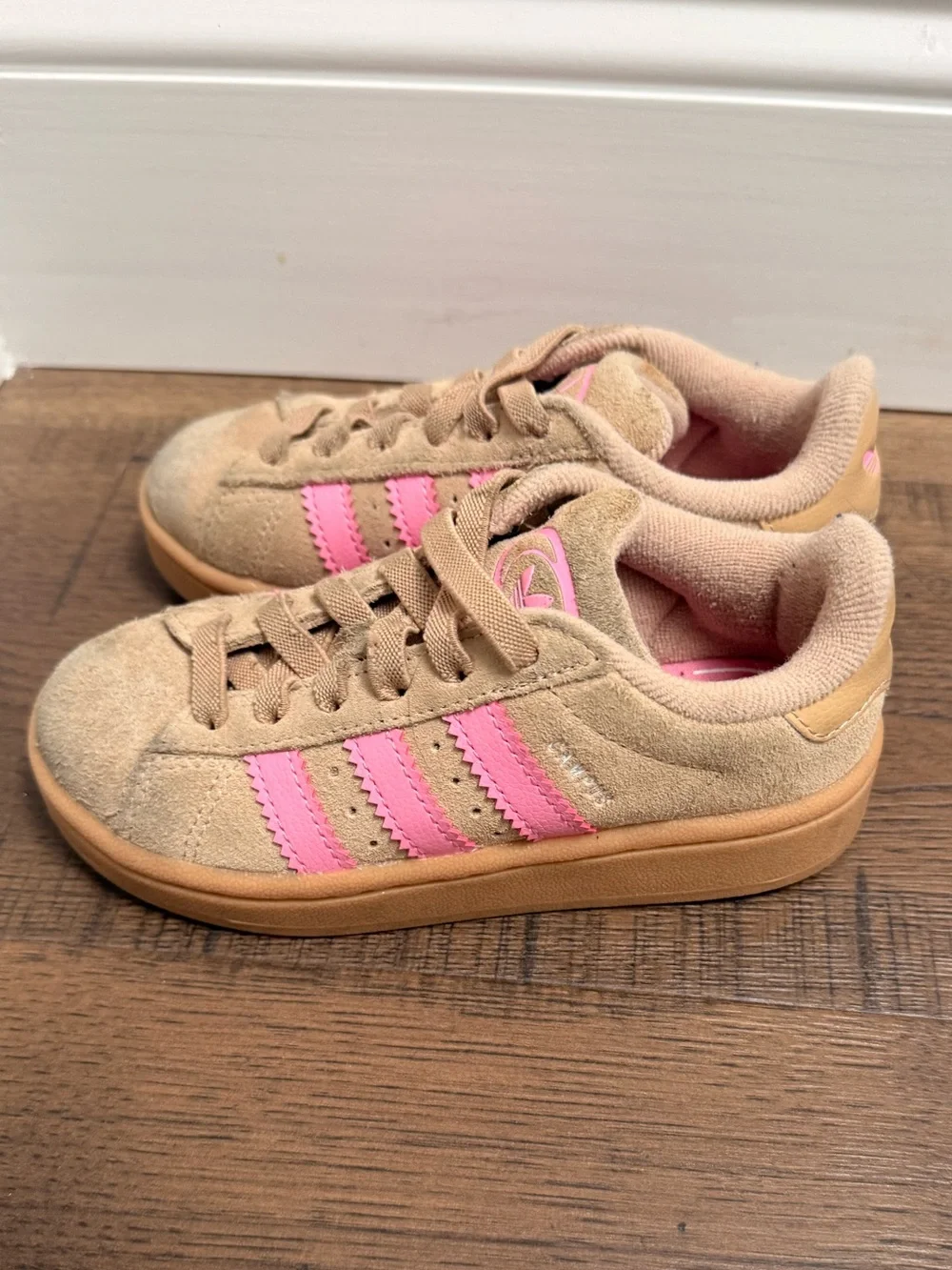 Adidas Campus Originals Girls Sneakers  Tan Pink size 11